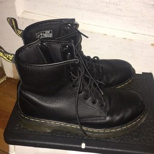 Black Doc Marten waterproof boots for boy